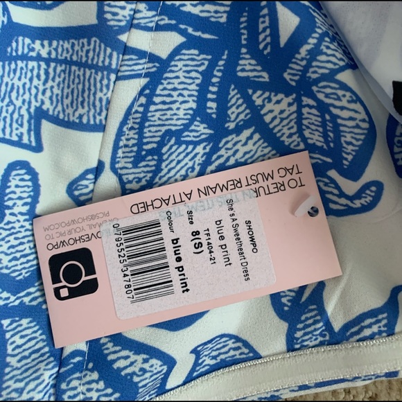 Showpo blue and white floral dress NWT - Picture 4 of 6